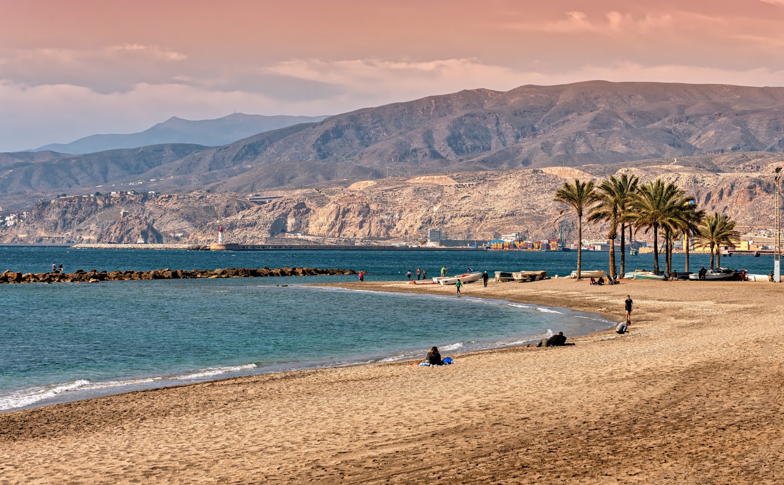 Almeria,,Spain.,Circa,March,2019.,View,Of,The,Mediterranean,Beach
